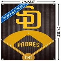 Сан Диего Падрес - Плакат за стена с лого с бутални щифтове, 14.725 22.375