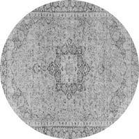 Ahgly Company Indoor Round Персийски сиви традиционни килими, 7 'кръг