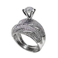 HGW Gold Class Diamond сватбени пръстени за жени модна двойка диамантен пръстен Брак предложение Essential Zircon Ring Silver