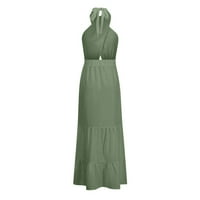Женски халтер шия без ръкави отрязана безпредметна рокля макси рокля 50s рокля плажна рокля бохемска рокля модна рокля класна