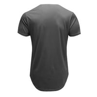 fvwitlyh мъжки тениски Мъжки модни риза с късо ръкав плаж v-образен слеп от печат африкански летен горен сив среден