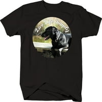 Black Lab Dog Live Life просто графични тениски за мъже Големи черни
