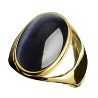 Неръждаема стомана изкуствен котешки очен каменна пръстен титаниев стоманен пръстен пръстени m