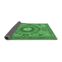 Ahgly Company Indoor Medallion Medallion Emerald Green Traditional Area Rugs, 7 '10'