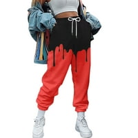 Женски панталони суитчъни салон торбист памук ежедневни джоги с висока талия панталони зимни дрехи джобове за свободно време улични дрехи