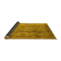 Ahgly Company Indoor Rectangle Oriental Yellow Industrial Area Rugs, 6 '9'