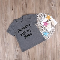 Inevnen новородено бебе с къс ръкав тениска буква печат кръгла яка сива върхове деца лято модни ежедневни дрехи