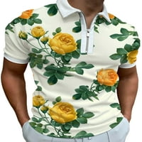 Тениски от тениски за бомтуо тениски флорална принт риза ревера яка летни върхове Атлетична блуза тениска черна xxxl