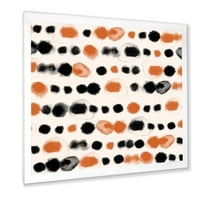 Дизайнарт 'оранжеви и черни точки' модерна рамка Арт Принт