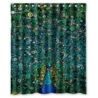 Mohome Красив паунов художествен душ завеса водоустойчив полиестер плат за душ