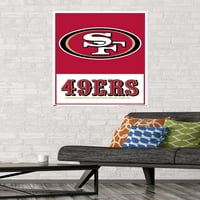 Сан Франциско 49ers - Плакат за стена на лого, 22.375 34